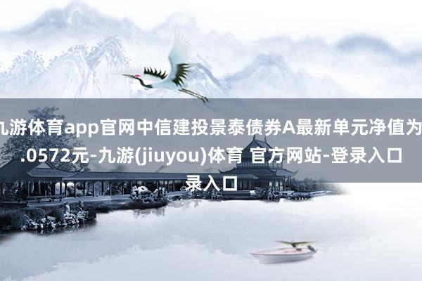 九游体育app官网中信建投景泰债券A最新单元净值为1.0572元-九游(jiuyou)体育 官方网站-登录入口