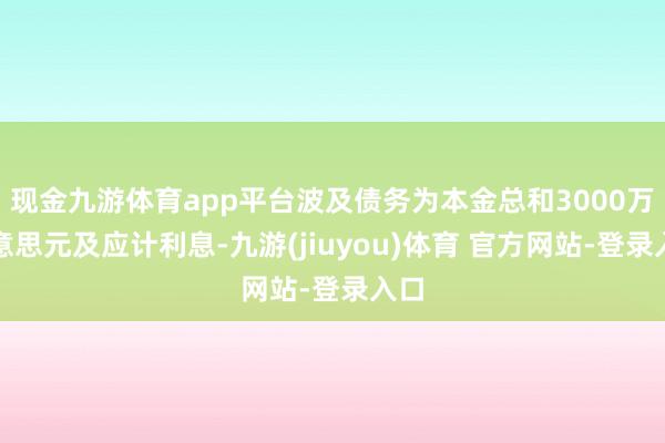 现金九游体育app平台波及债务为本金总和3000万好意思元及应计利息-九游(jiuyou)体育 官方网站-登录入口