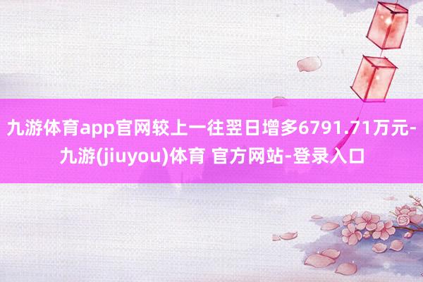 九游体育app官网较上一往翌日增多6791.71万元-九游(jiuyou)体育 官方网站-登录入口